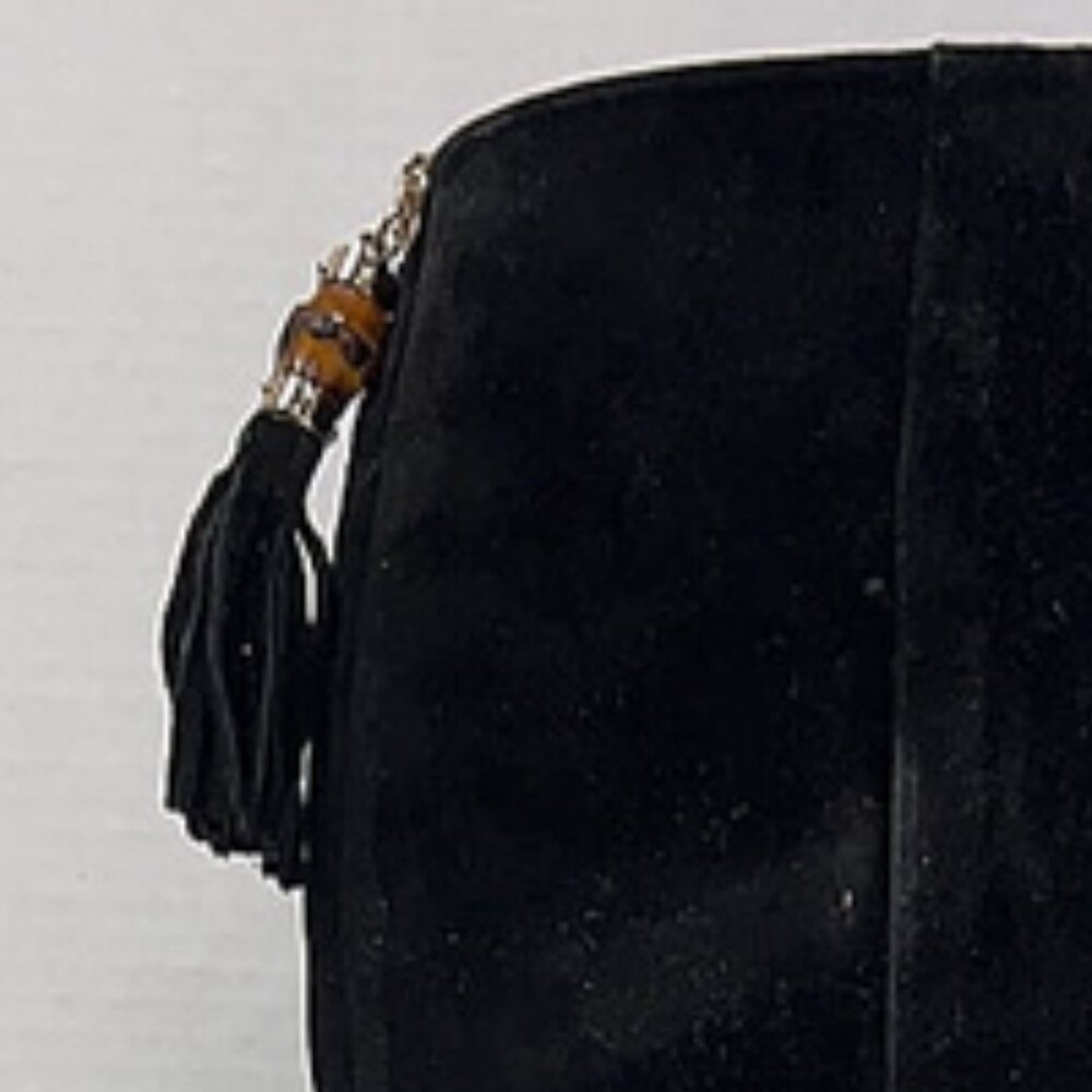 🖤 Gucci Black Suede Knee-High Boots | Bamboo Zipper Pulls High Heel Size 37.5 - Picture 3 of 9